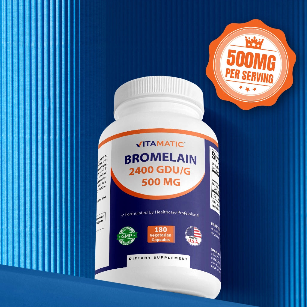 Vitamatic Bromelain 500 Mg (2400 Gdu/Gram) 180 Capsules