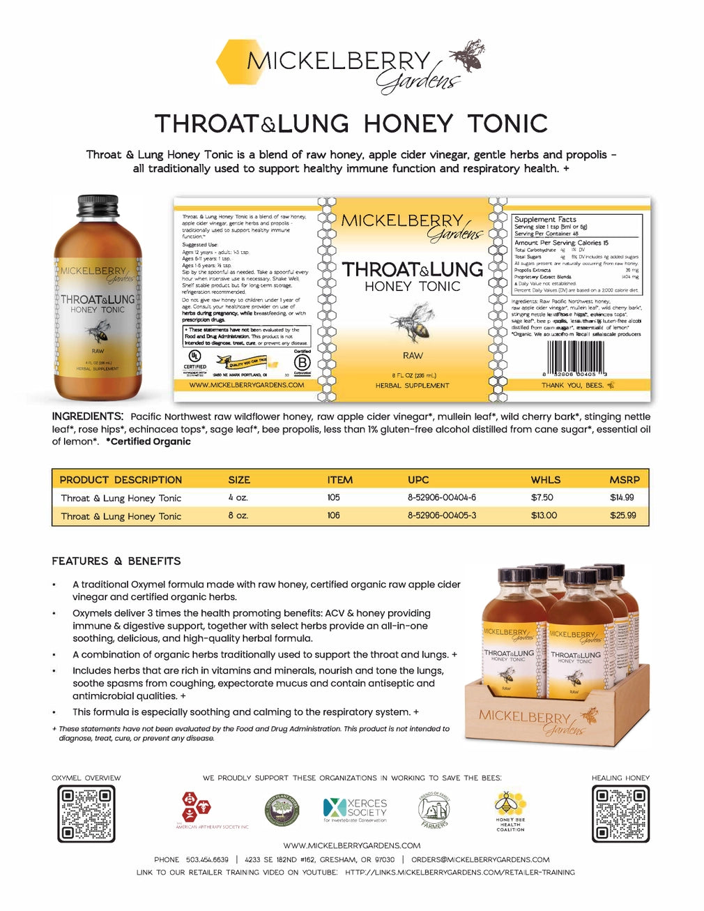 Throat & Lung Honey Tonic
