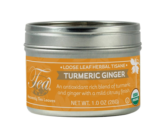 Organic Turmeric Ginger, Loose Leaf Herbal Clear Top Tea Tin