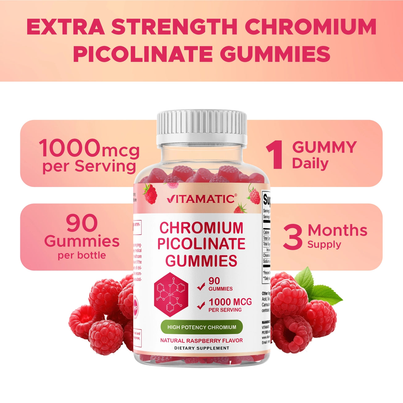 Chromium Picolinate 1000mcg | 90 Gummies