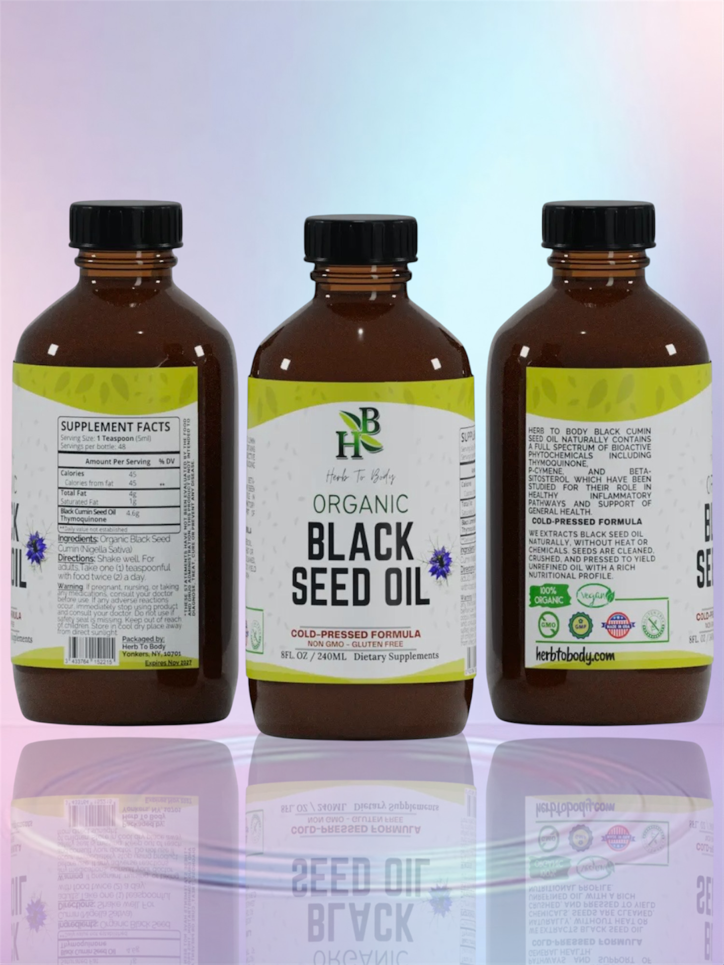 Organic Black Seed Oil (Cold-Pressed)  8 Fl oz